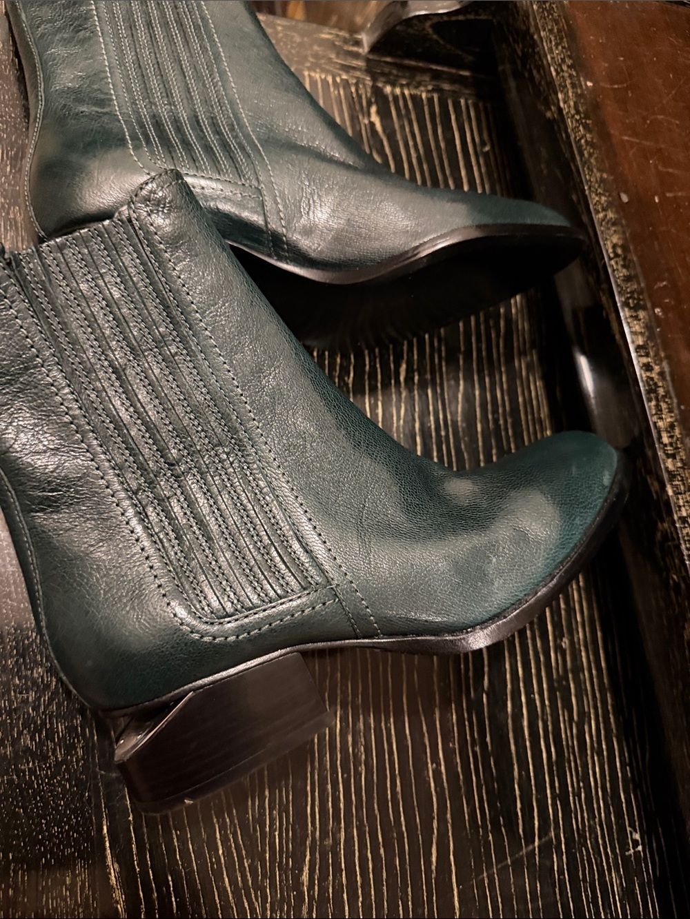 New Alexander Wang Teal Leather Ankle Boots 35
